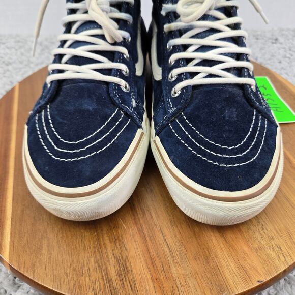 Vans Womens 9.5 Sk8 Hi MTE Navy Blue Suede Leather Casual Daily Athletic Sneaker - Picture 5 of 14